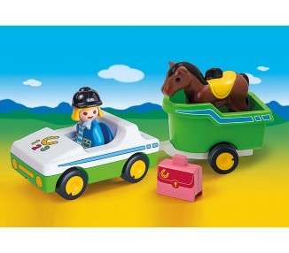 Playmobil 123 coche con remolque caballo