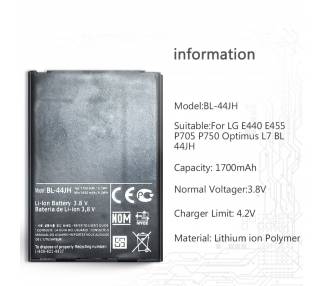 Battery For LG L5 II , Part Number: BL-44JH