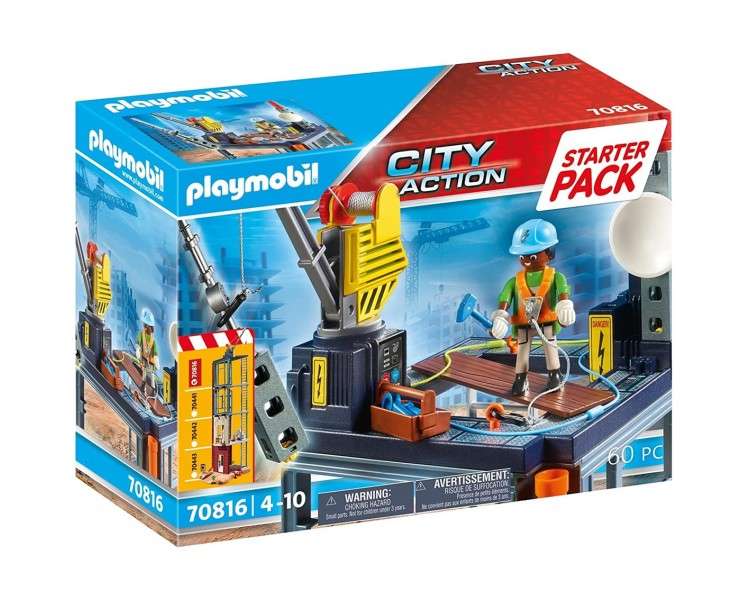 Playmobil starter pack construccion con grua