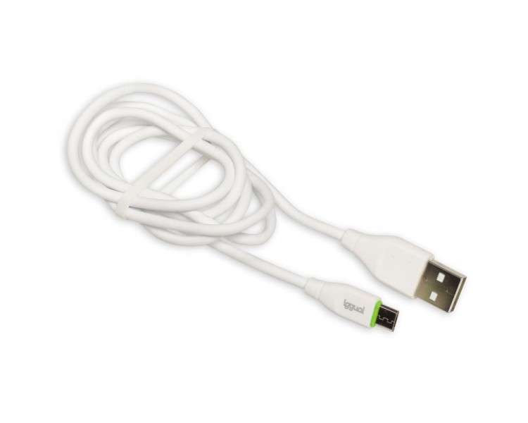 iggual cable USB A micro USB 100 cm blanco