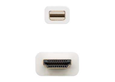 Nanocable Cable Conversor Mini DP HDMI 2 M Blanco