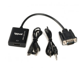 iggual Adaptador VGA a HDMI audio microUSB