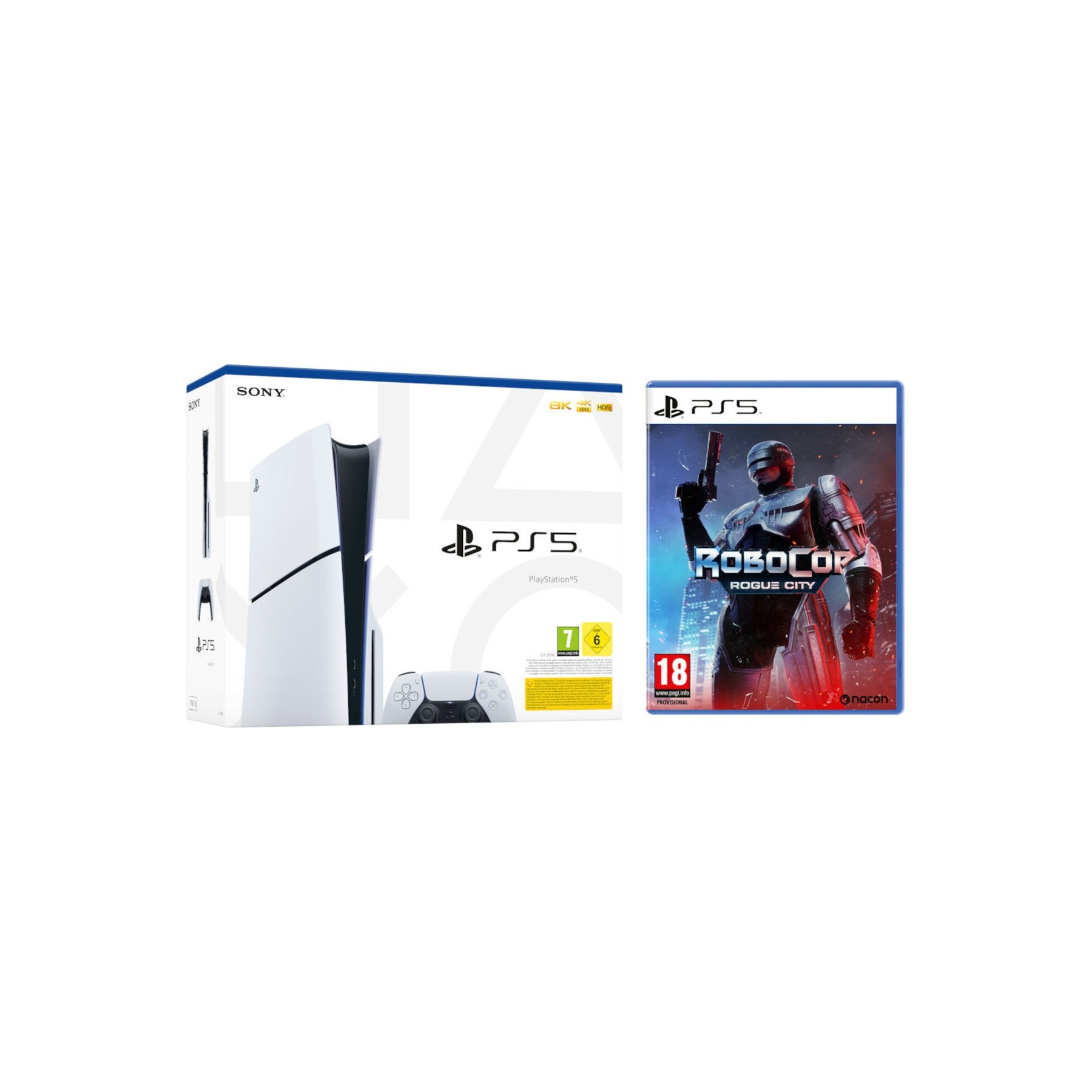 CONSOLA WHITE SLIM EDITION + DUALSENSE (1TB) + ROBOCOP: ROGUE CITY