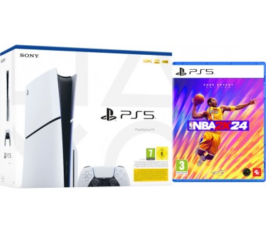 CONSOLA WHITE SLIM EDITION + DUALSENSE (1TB) + NBA 2K24 (EDICION KOBE BRYANT)