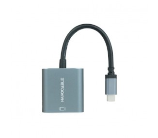 Nanocable Conversor USB C a DVI D 15 cm Gris