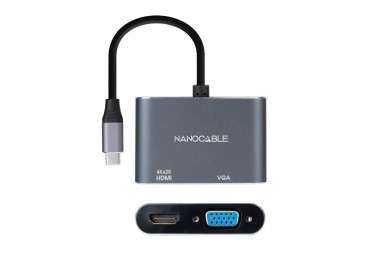 Nanocable Conversor USB C M a HDMI VGA H 15 cm