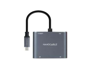 Nanocable Converosr USB C a 2xHDMI USB20 PD