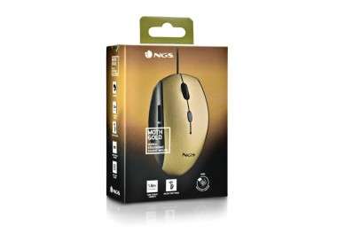 NGS WIRED ERGO SILENT MOUSE USB TYPE C ADAP GOLD