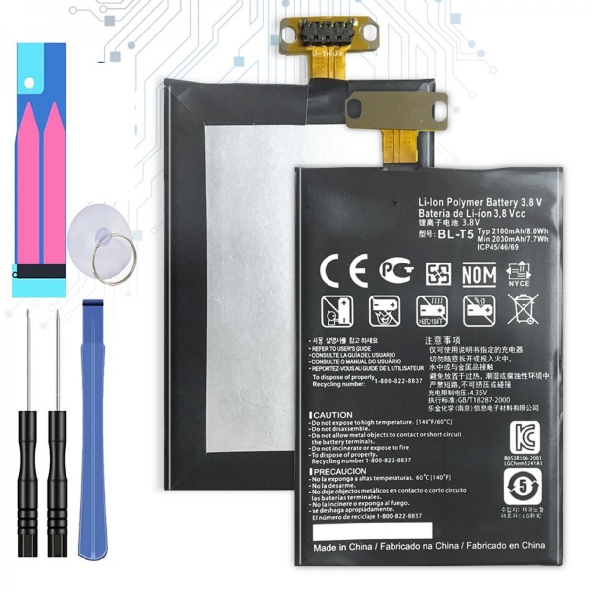 Bateria LG BL-T5 BLT5 BL T5 para GOOGLE NEXUS 4 E960 E975 OPTIMUS...