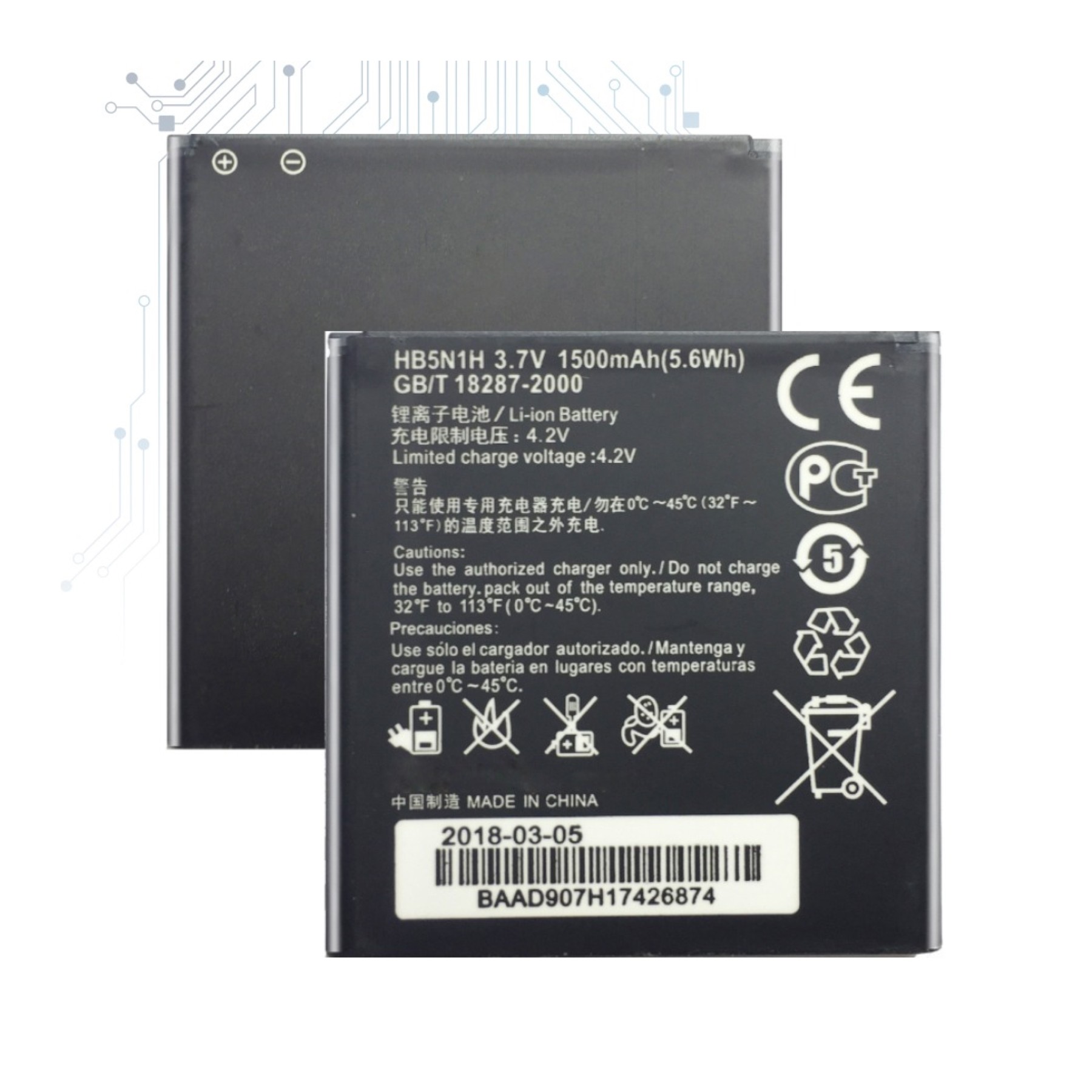 Bateria Interna Hb5N1H Para Huawei Ascend Y310 U8680 Y320