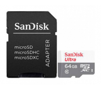 MICRO SD SANDISK 64GB C10 SDXC 100MB S CON ADAPTER
