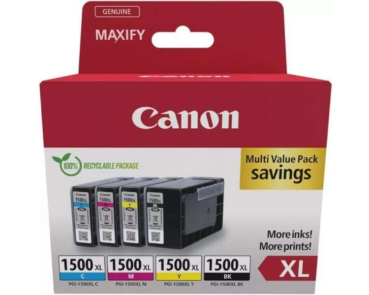 h2Multipack de cartuchos de tinta de gran capacidad BK C M Y Canon PGI 1500XL h2divAhorra tiempo y dinero con este multipack qu