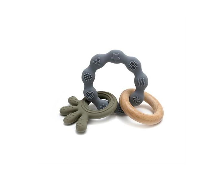 Magni - Teether bracelet Squid and wood appendix - Green (5567)