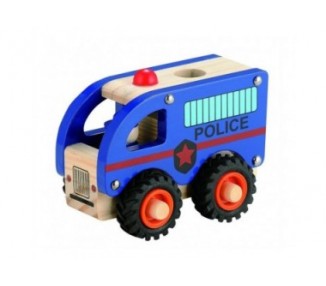 Magni - Wooden police bus with rubber wheels (3896)