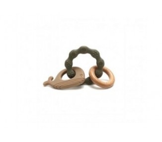 Magni - Teether bracelet whale and wood appendix - Green (5569)