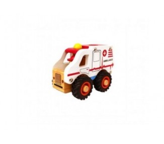 Magni - Wooden ambulance with rubber wheels (2626)