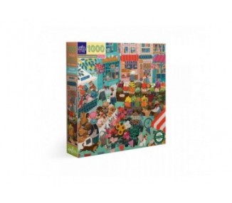 eeBoo - Puzzle 1000 pcs - English Green Market - (EPZTEGM)
