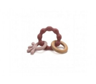 Magni - Teether bracelet Squid and wood appendix - Dusty rose (5566)