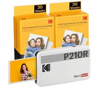 ph2KODAK MINI 2 RETRO P210RW60 h2pMejor impresora de fotos Conecte su impresora portatil retro Kodak Mini 2 a cualquier disposi