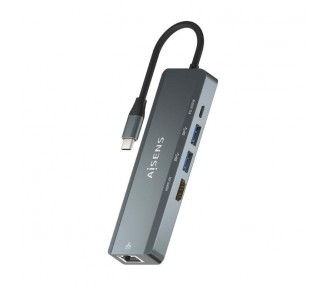 pul libAISENS USB C DOCK 5 EN 1 USB C A 1xHDMI 1xRJ45 2xUSB 1xPD GRIS 15CM b li libDescripcion b li liConversor USB C a 1xHDMI 