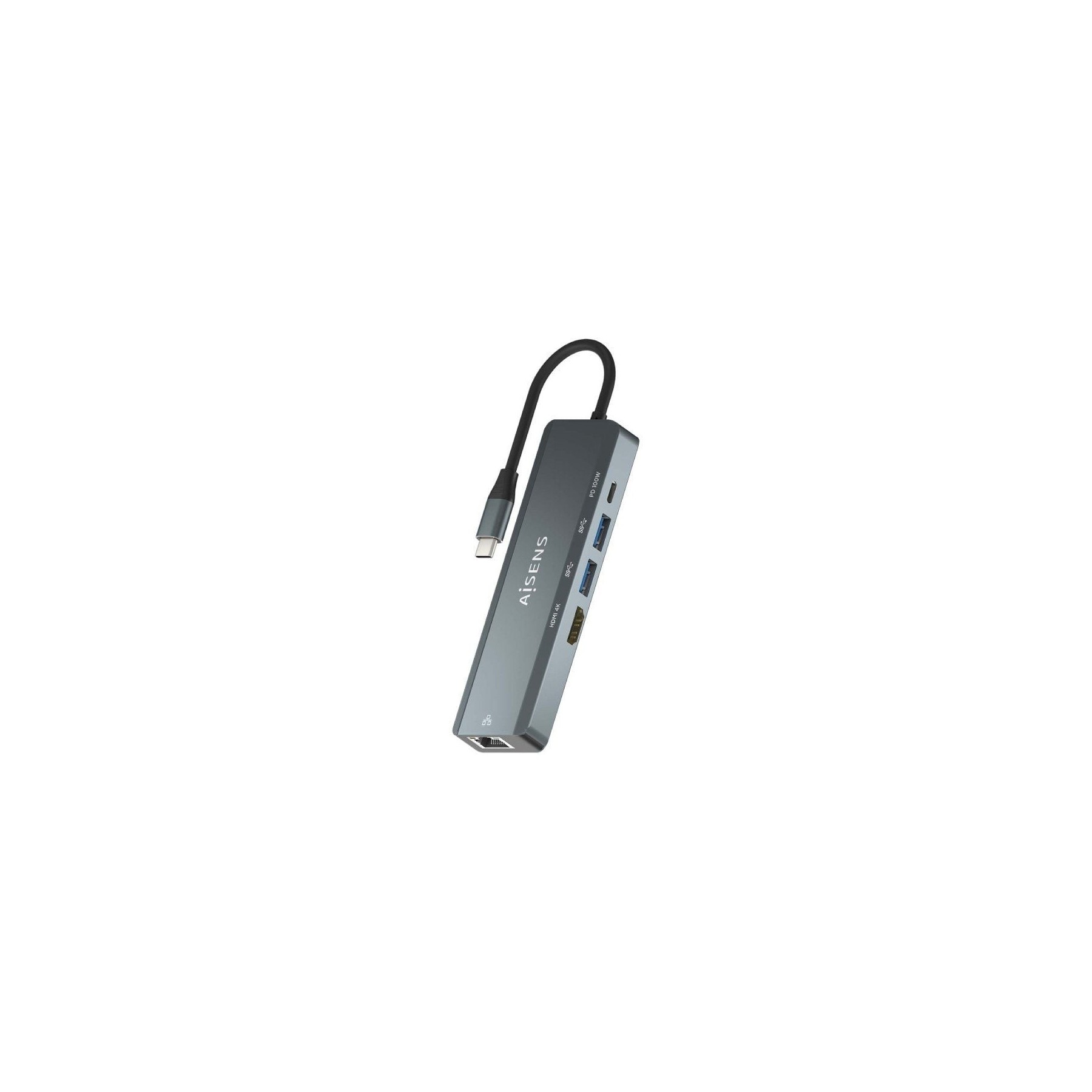 pul libAISENS USB C DOCK 5 EN 1 USB C A 1xHDMI 1xRJ45 2xUSB 1xPD GRIS 15CM b li libDescripcion b li liConversor USB C a 1xHDMI 