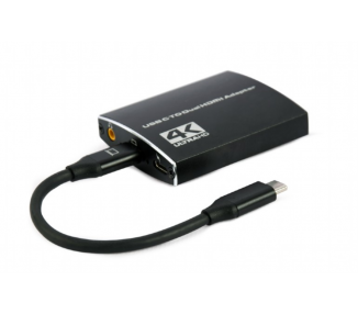 ADAPTADOR USB C A DOBLE HDMI 4K 60HZ NEGRO