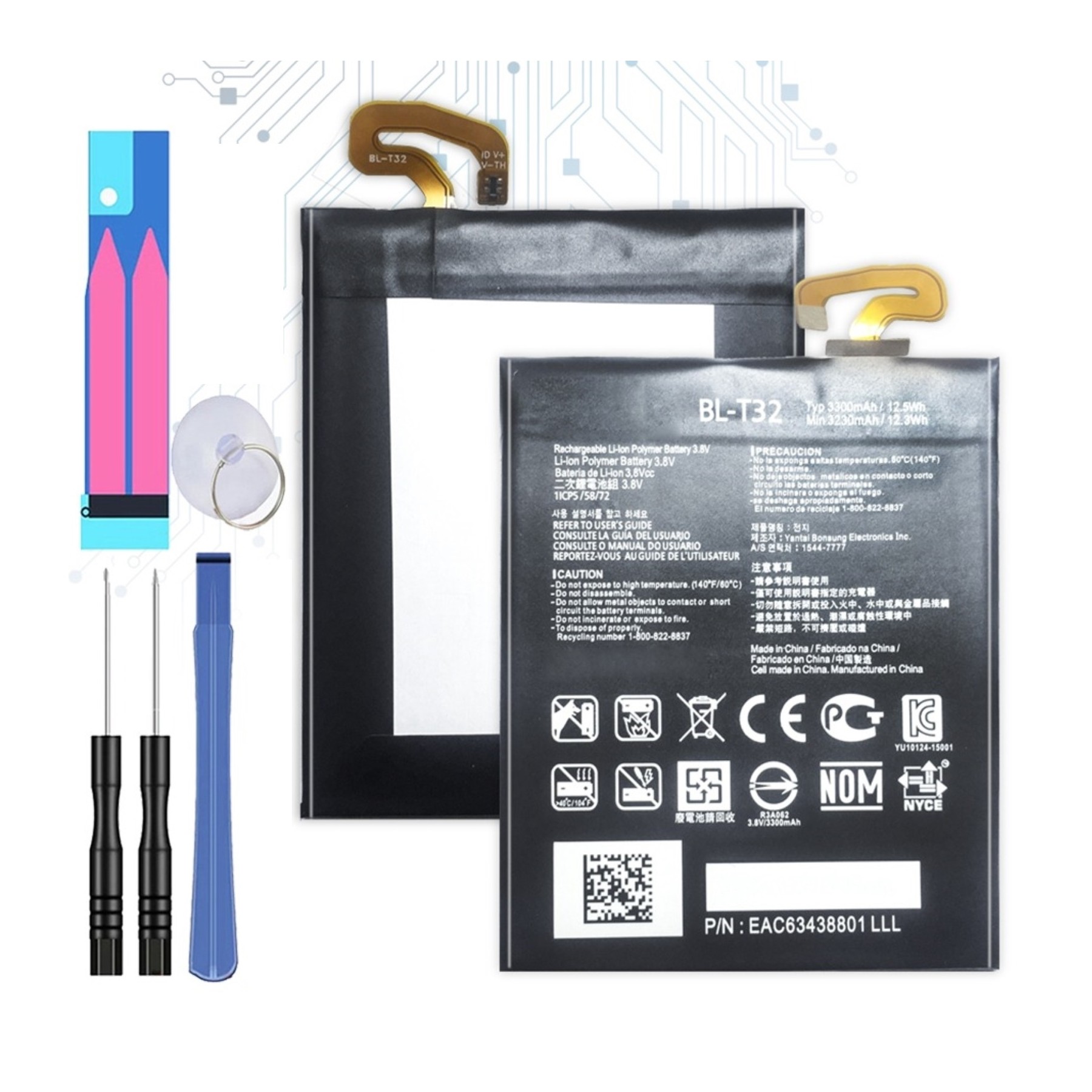 Recambio Bateria Interna de Li-Ion Para LG G6, Capacidad Original, Bl-T32