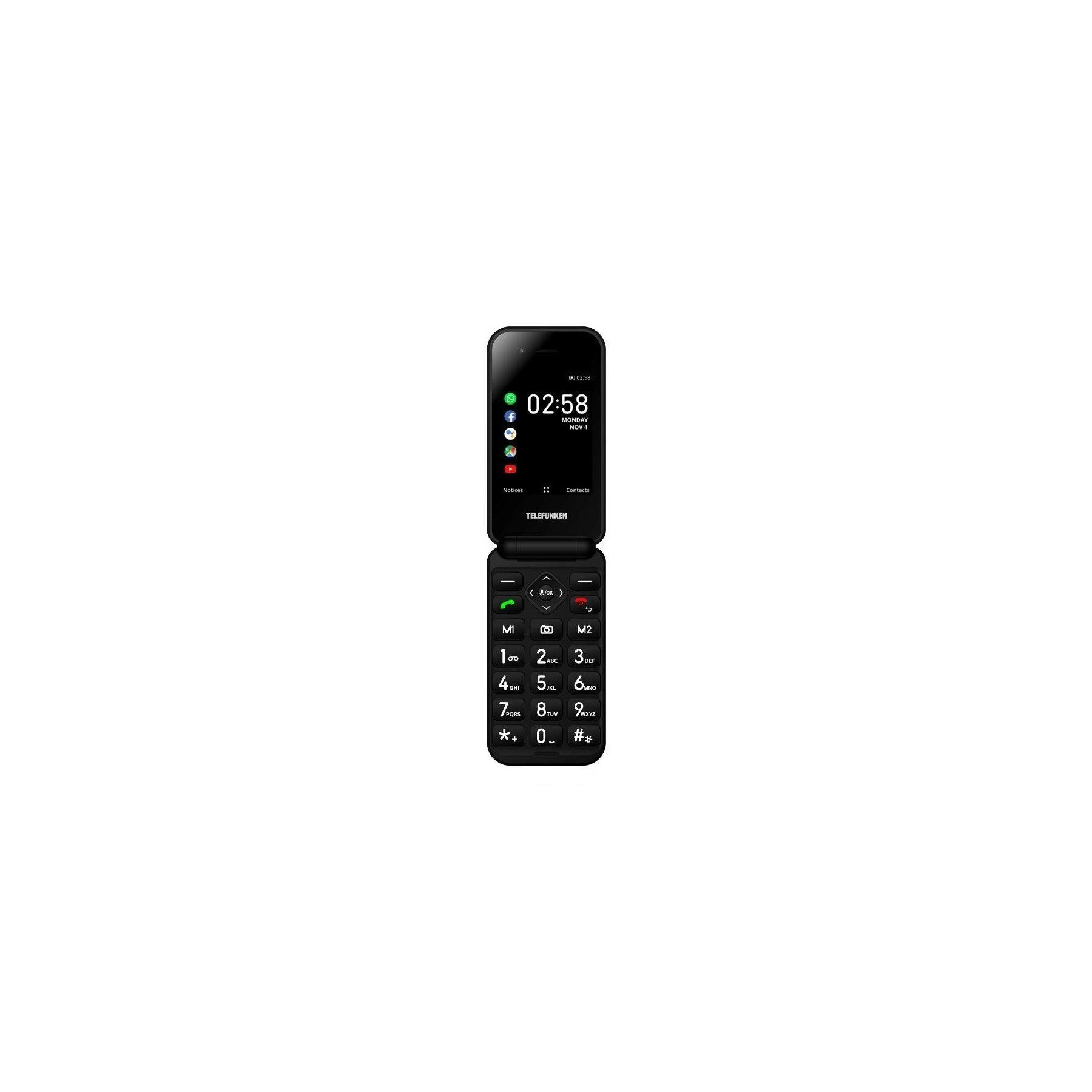 Teléfono Móvil Telefunken S740 Para Personas Mayores/ Negro