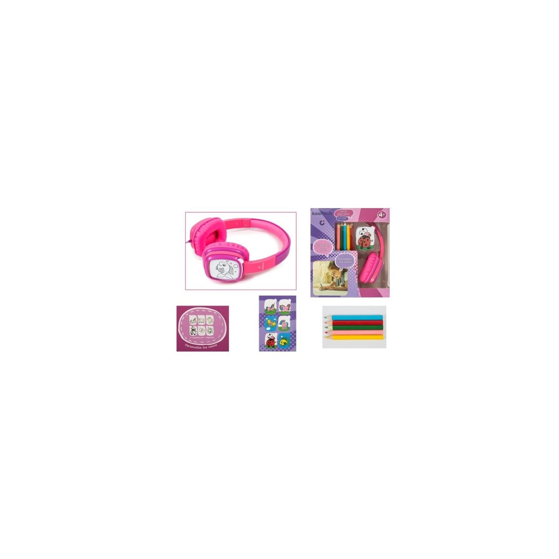 Auriculares Infantiles con Ficha para colorear Kids 2