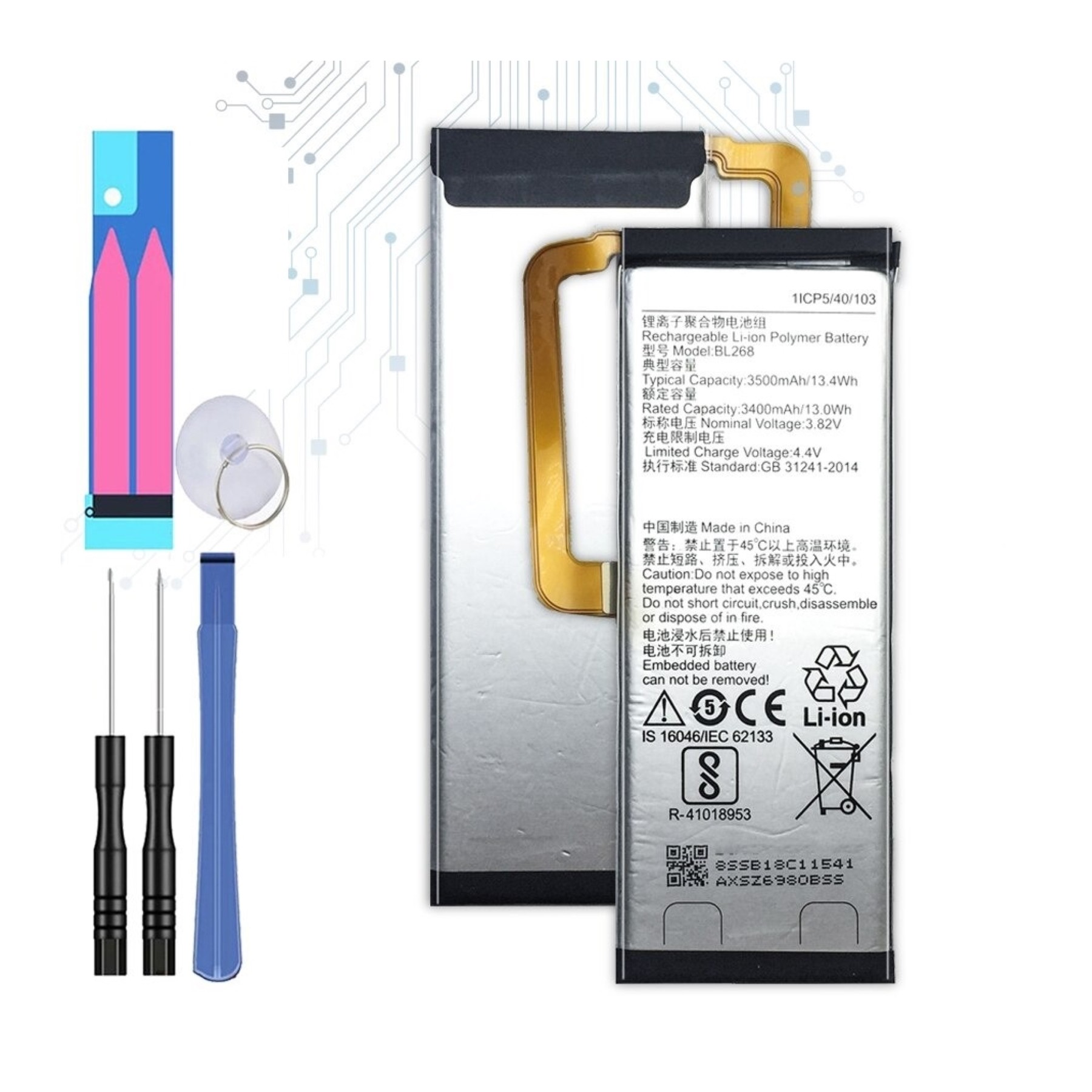 Batería Para Para Lenovo Zuk Z2, MPN Original: Bl268