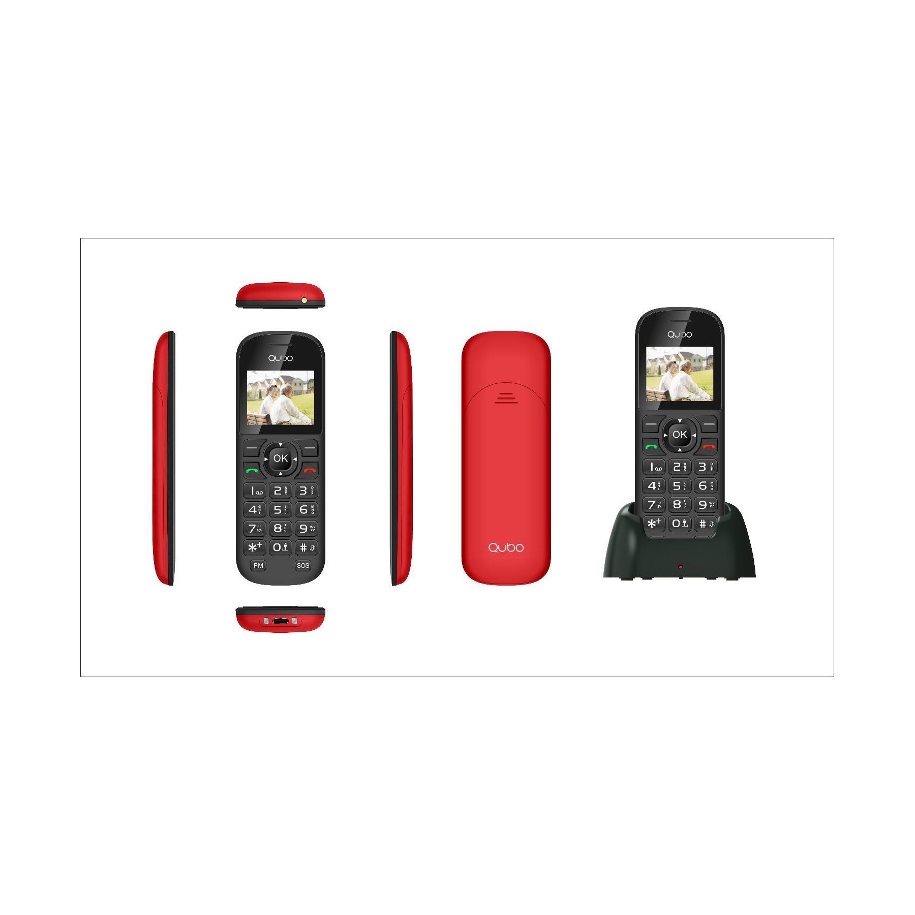 Telefono Móvil D1803 1,77 Rojo 2G Base
