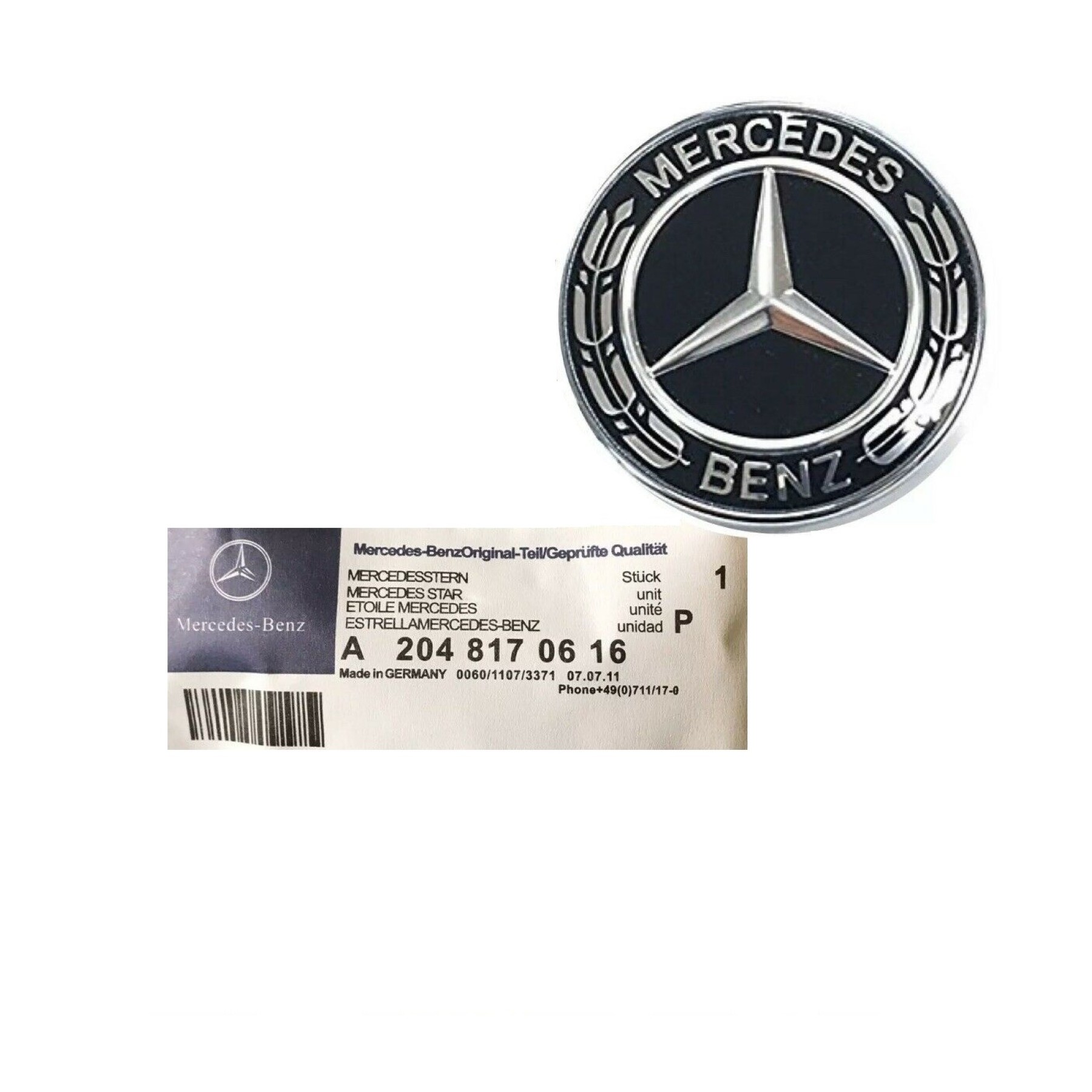 Emblema 44 Mm Stella Cofano Logo Per Fit Mercedes-Benz W202 W203 - Foto 7