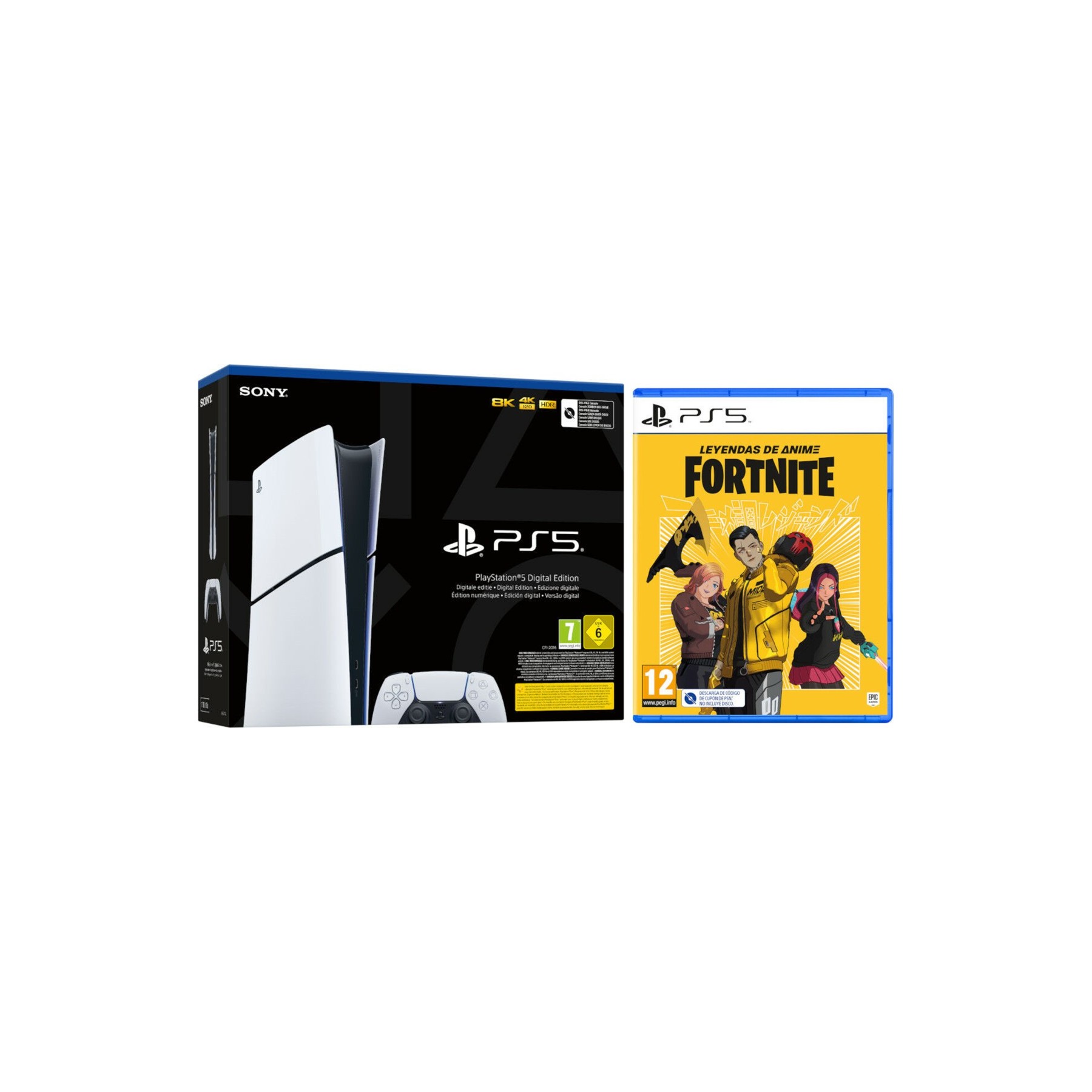CONSOLA WHITE DIGITAL SLIM EDITION (1TB) + DUALSENSE + FORTNITE: LEYENDAS DE ANIME (CIAB)