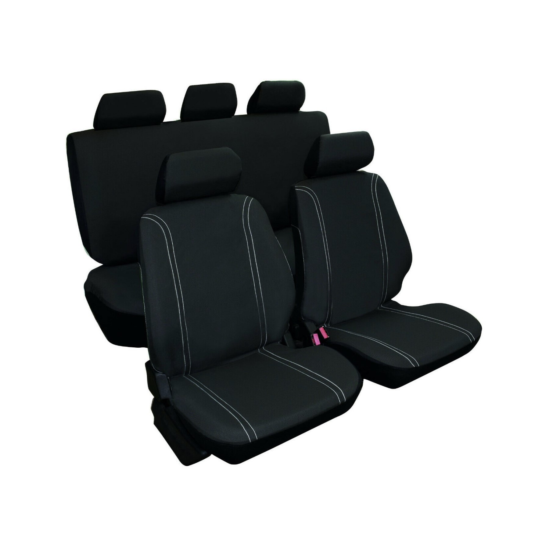 Juego De Fundas Para Asientos De Coche Universales Color Negro, 9 Piezas