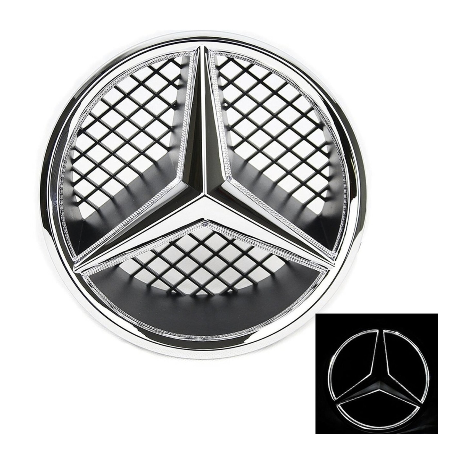 Estrella Emblema Led Compatible para Mercedes Parrilla Delantera Del Coche