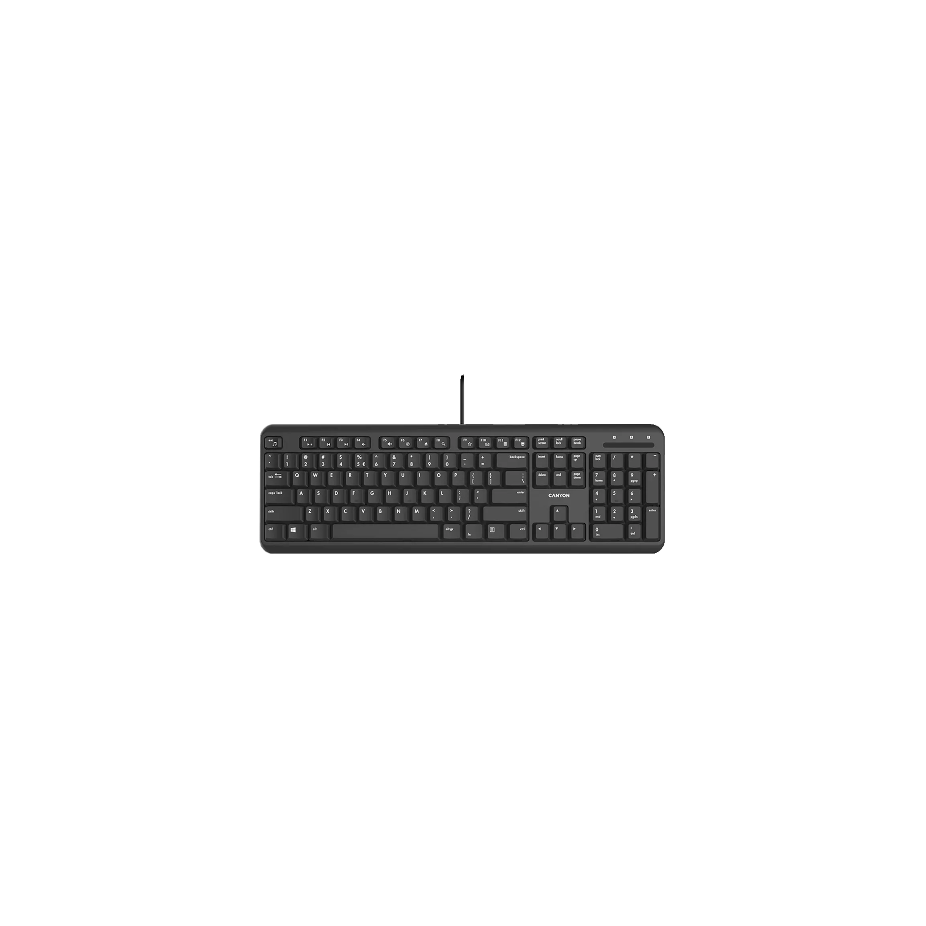 CANYON TECLADO ALÁMBRICO HKB-20 ES LAYOUT SERIE VELVET TREAD NEGRO