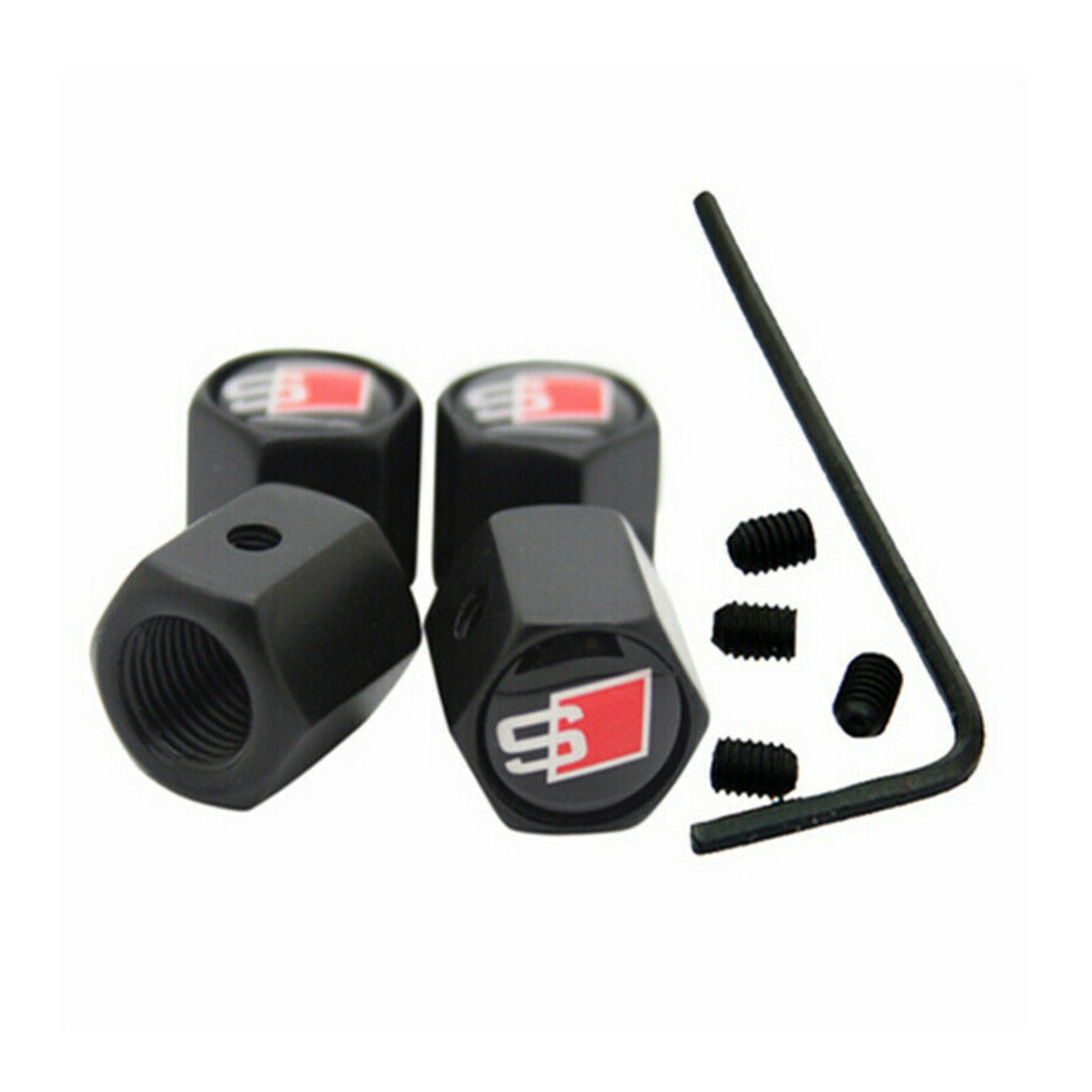 Tapones De Válvula, Con Antirobo, Audi S Line, Tapon Valvula Rueda