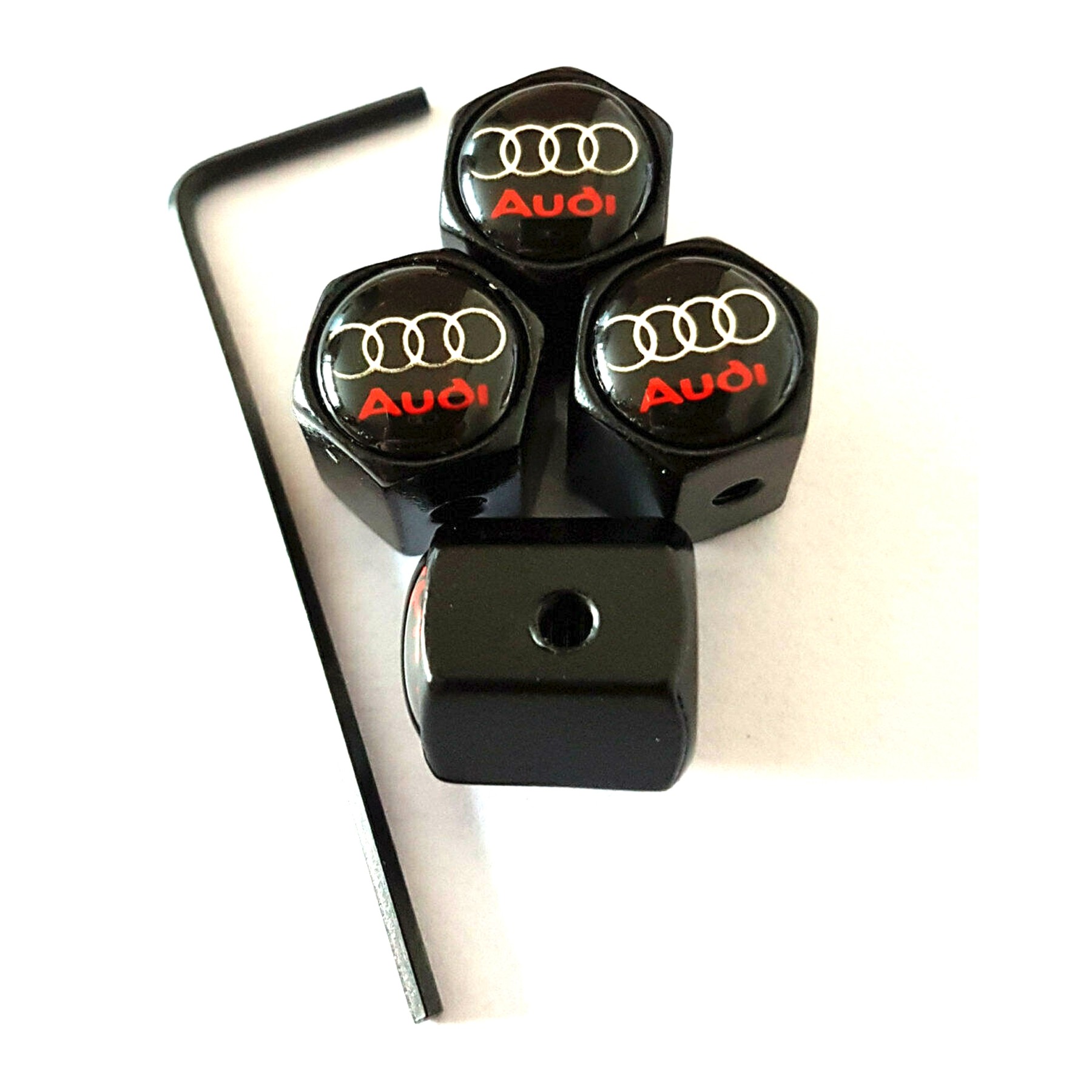 Tapones De Válvula, Con Antirrobo, Logo Audi, Tapon Valvula Rueda
