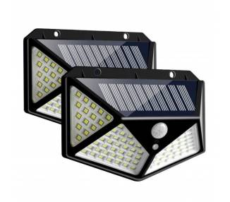 100 Led Solar Luz De Pared Impermeable Sensor De Movimiento Lámpara Exterior