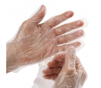 100 Guantes de Plastico Desechable Higiene Hogar Trabajo Ambidiestro Polietileno