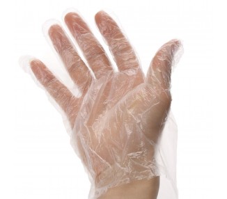 100 Guantes de Plastico Desechable Higiene Hogar Trabajo Ambidiestro Polietileno