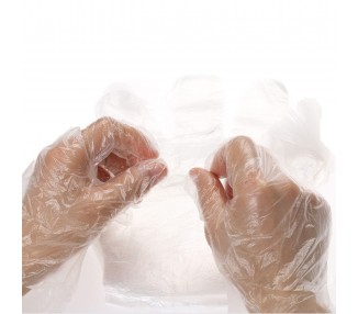 100 Guantes De Plastico Para Hogar Trabajo Transparente Desechable