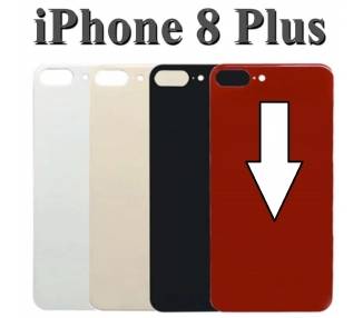 Tapa Trasera Compatible de Cristal para iPhone 8 Plus Rojo