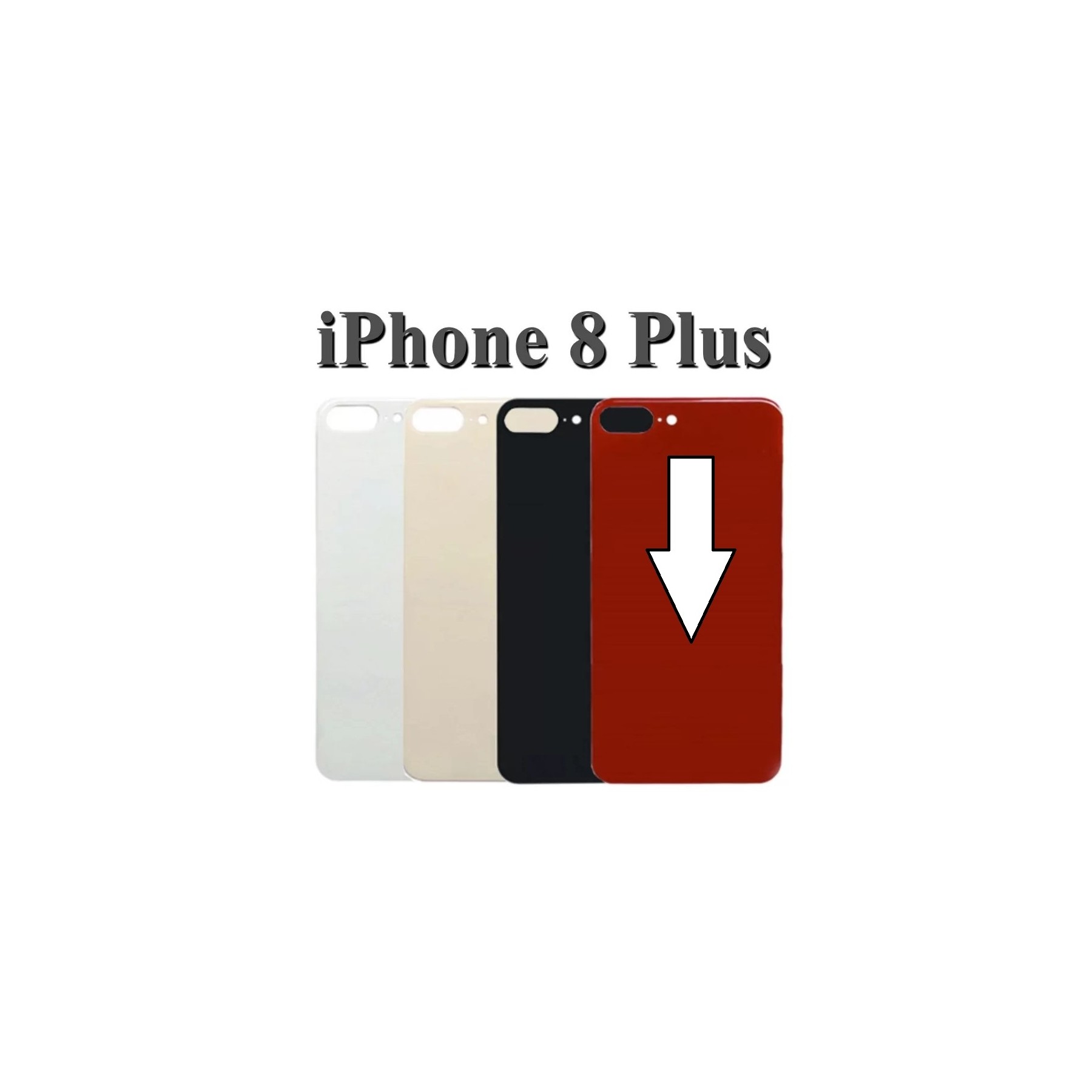 Tapa Trasera de Cristal para iPhone 8 Plus Rojo