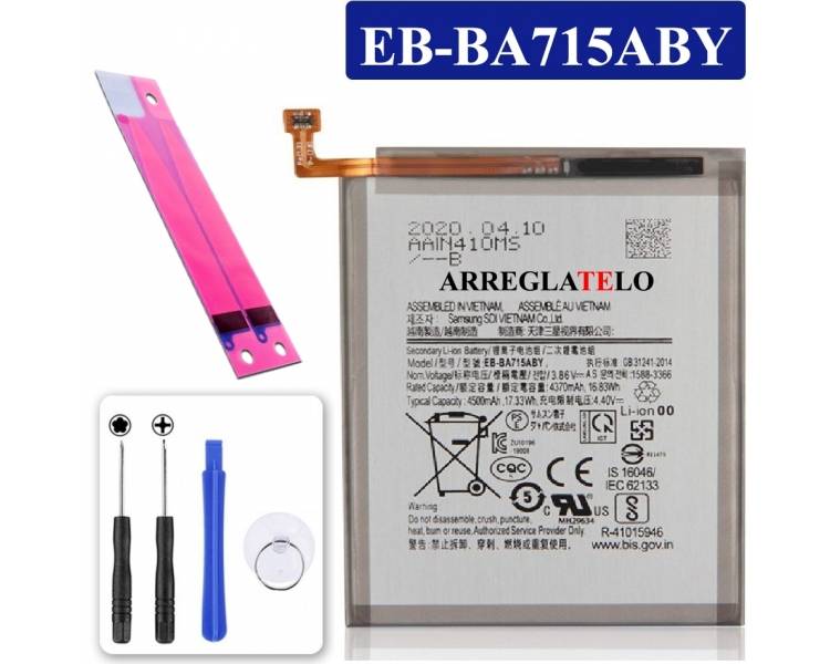 Bateria para Samsung Galaxy A71 A715, MPN Original: EB-BABA715ABY