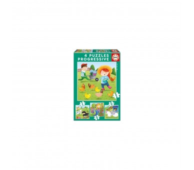 Puzzles progresivos Animales de la Granja 6-9-12-16pz