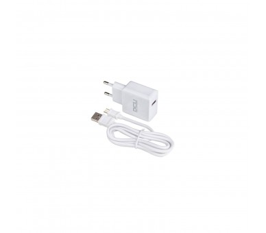 Cargador Blanco de Pared 2.4A con Cable microUSB