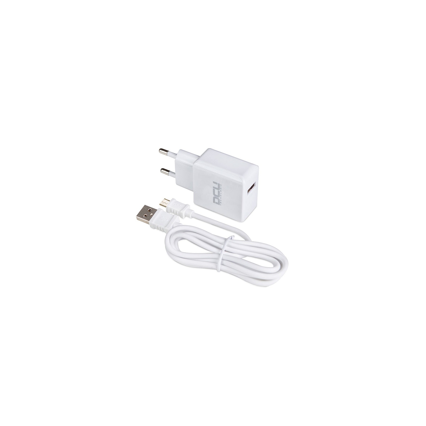 Cargador Blanco de Pared 2.4A con Cable microUSB
