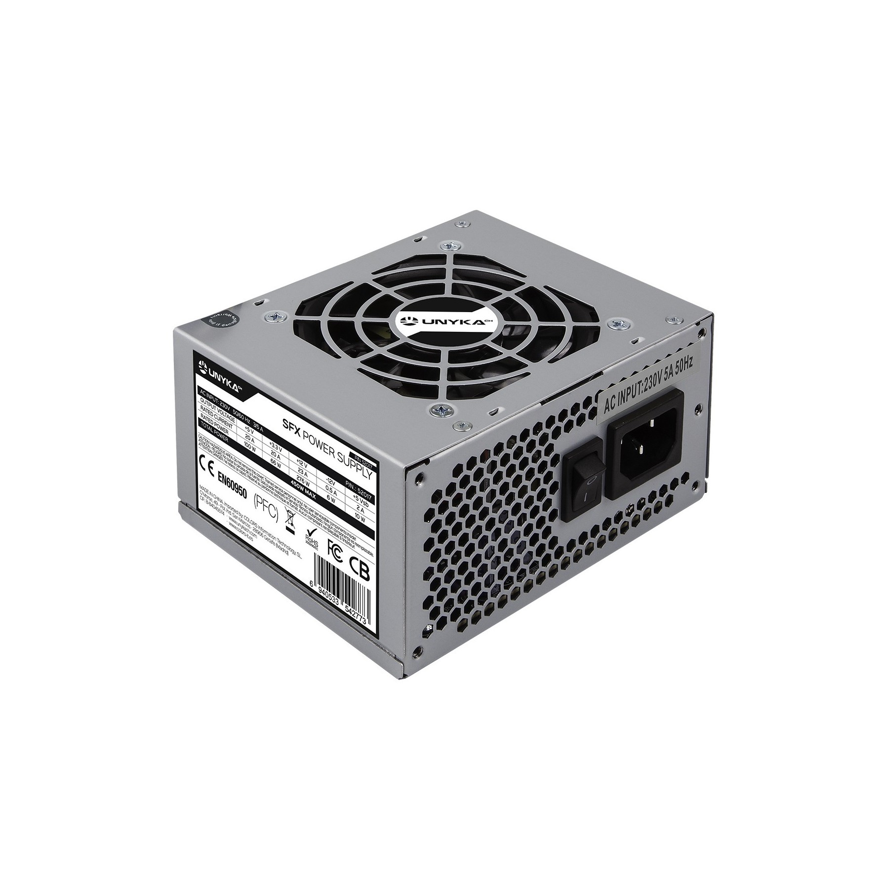 Fuente Alimentacion 450W Unyka 2Sata 8Cm Sfx
