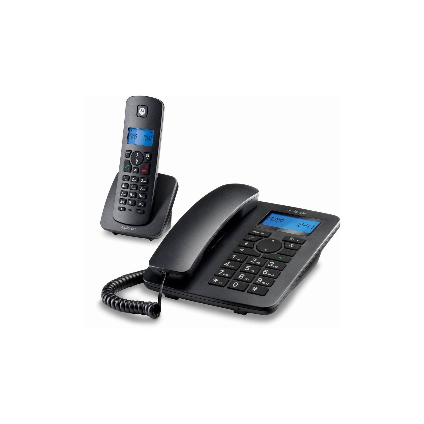 Teléfono Fijo Motorla C4201 Negro Fijo + Inalambrico